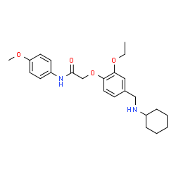 ChemSpider 2D Image | 2-{4-[(Cyclohexylamino)methyl]-2-ethoxyphenoxy}-N-(4-methoxyphenyl)acetamide | C24H32N2O4