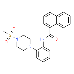 ChemSpider 2D Image | N-{2-[4-(Methylsulfonyl)-1-piperazinyl]phenyl}-1-naphthamide | C22H23N3O3S