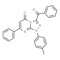 ChemSpider 2D Image | 3-Benzoyl-1-(4-methylphenyl)-7-phenyl[1,2,4]triazolo[4,3-a]pyrimidin-5(1H)-one | C25H18N4O2