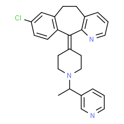 ChemSpider 2D Image | 8-Chloro-11-{1-[1-(3-pyridinyl)ethyl]-4-piperidinylidene}-6,11-dihydro-5H-benzo[5,6]cyclohepta[1,2-b]pyridine | C26H26ClN3
