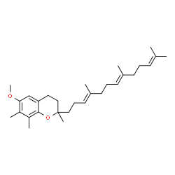 ChemSpider 2D Image | 6-Methoxy-2,7,8-trimethyl-2-[(3E,7E)-4,8,12-trimethyl-3,7,11-tridecatrien-1-yl]chromane | C29H44O2