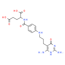 ChemSpider 2D Image | N-(4-{[3-(2,4-diamino-6-hydroxypyrimidin-5-yl)propyl]amino}benzoyl)glutamic acid | C19H24N6O6