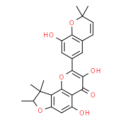 ChemSpider 2D Image | 3,5-Dihydroxy-2-(8-hydroxy-2,2-dimethyl-2H-chromen-6-yl)-8,9,9-trimethyl-8,9-dihydro-4H-furo[2,3-h]chromen-4-one | C25H24O7