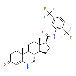 ChemSpider 2D Image | (1S,3aS,3bS,9aR,9bS,11aS)-N-[2,5-Bis(trifluoromethyl)phenyl]-9a,11a-dimethyl-7-oxo-2,3,3a,3b,4,5,7,8,9,9a,9b,10,11,11a-tetradecahydro-1H-cyclopenta[i]phenanthridine-1-carboxamide | C27H30F6N2O2
