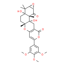 ChemSpider 2D Image | (1aS,2aR,4aR,10aS,10bS,11aS)-2a,10a-Dihydroxy-2,2,4a,10b-tetramethyl-7-(3,4,5-trimethoxyphenyl)-1a,2a,4,4a,10,10a,10b,11a-octahydro-2H,9H-[1]benzoxireno[3,4-f]pyrano[4,3-b]chromene-9,11(3H)-dione | C29H34O10