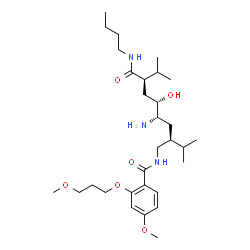 ChemSpider 2D Image | N-[(2S,4S,5S,7S)-4-Amino-7-(butylcarbamoyl)-5-hydroxy-2-isopropyl-8-methylnonyl]-4-methoxy-2-(3-methoxypropoxy)benzamide | C30H53N3O6