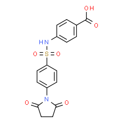 ChemSpider 2D Image | 4-({[4-(2,5-Dioxo-1-pyrrolidinyl)phenyl]sulfonyl}amino)benzoic acid | C17H14N2O6S