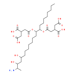 ChemSpider 2D Image | 2,2'-{(21-Amino-18,20-dihydroxy-9,10-docosanediyl)bis[oxy(2-oxo-2,1-ethanediyl)]}disuccinic acid | C34H59NO14