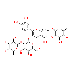 ChemSpider 2D Image | Quercetin-3-O-alpha-L-rhamnopyranosyl(1-2)-beta-D-glucopyranoside-7-O-alpha-L-rhamnopyranoside | C33H40O20