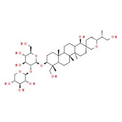 ChemSpider 2D Image | (1R,2S,4aR,4bR,6'R,7R,8S,10aR)-1-Hydroxy-7-(hydroxymethyl)-6'-[(2R)-1-hydroxy-2-propanyl]-4a,4b,7,10a-tetramethyloctadecahydro-1H,4'H-spiro[chrysene-2,3'-pyran]-8-yl 2-O-beta-D-xylopyranosyl-beta-D-gl
ucopyranoside | C41H70O14