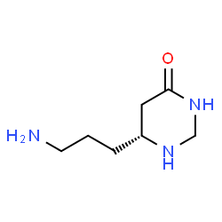 ChemSpider 2D Image | (6R)-6-(3-aminopropyl)hexahydropyrimidin-4-one | C7H15N3O