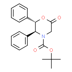 ChemSpider 2D Image | 2-Methyl-2-propanyl (2S,3S)-6-oxo-2,3-diphenyl-4-morpholinecarboxylate | C21H23NO4