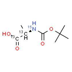 ChemSpider 2D Image | N-{[(2-Methyl-2-propanyl)oxy]carbonyl}-L-(1,2-~13~C_2_,~15~N)alanine | C613C2H1515NO4