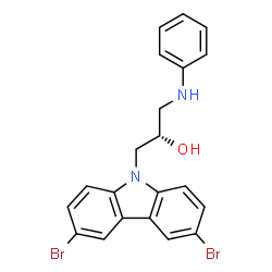 ChemSpider 2D Image | (2S)-1-Anilino-3-(3,6-dibromo-9H-carbazol-9-yl)-2-propanol | C21H18Br2N2O