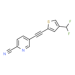 ChemSpider 2D Image | 5-{[4-(Difluoromethyl)-2-thienyl]ethynyl}-2-pyridinecarbonitrile | C13H6F2N2S