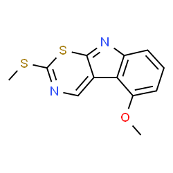 ChemSpider 2D Image | 5-Methoxy-2-(methylthio)-1,3-thiazino[6,5-b]indole | C12H10N2OS2