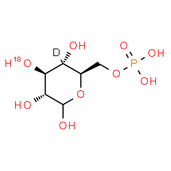 ChemSpider 2D Image | 6-O-Phosphono-D-(C~4~-~2~H,3-~18~O)glucopyranose | C6H12DO818OP