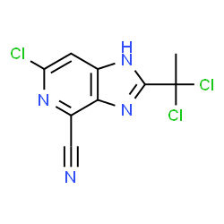 ChemSpider 2D Image | 6-Chloro-2-(1,1-dichloroethyl)-1H-imidazo[4,5-c]pyridine-4-carbonitrile | C9H5Cl3N4