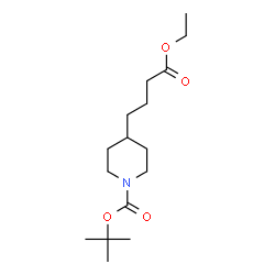 ChemSpider 2D Image | tert-Butyl 4-(4-ethoxy-4-oxobutyl)piperidine-1-carboxylate | C16H29NO4
