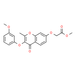 ChemSpider 2D Image | Methyl {[3-(3-methoxyphenoxy)-2-methyl-4-oxo-4H-chromen-7-yl]oxy}acetate | C20H18O7