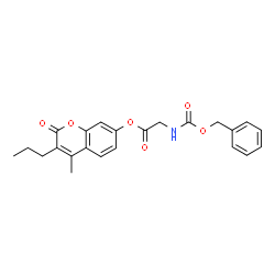 ChemSpider 2D Image | 4-Methyl-2-oxo-3-propyl-2H-chromen-7-yl N-[(benzyloxy)carbonyl]glycinate | C23H23NO6