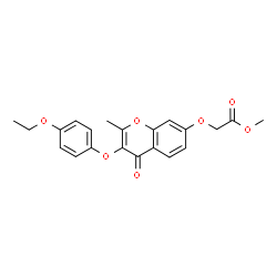 ChemSpider 2D Image | Methyl {[3-(4-ethoxyphenoxy)-2-methyl-4-oxo-4H-chromen-7-yl]oxy}acetate | C21H20O7