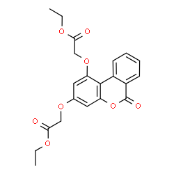 ChemSpider 2D Image | Diethyl 2,2'-[(6-oxo-6H-benzo[c]chromene-1,3-diyl)bis(oxy)]diacetate | C21H20O8