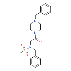 ChemSpider 2D Image | N-Benzyl-N-[2-(4-benzyl-1-piperazinyl)-2-oxoethyl]methanesulfonamide | C21H27N3O3S