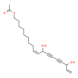 ChemSpider 2D Image | (9Z)-11,16-Dihydroxy-9,17-octadecadiene-12,14-diyn-1-yl acetate | C20H28O4