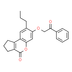 ChemSpider 2D Image | 7-(2-Oxo-2-phenylethoxy)-8-propyl-2,3-dihydrocyclopenta[c]chromen-4(1H)-one | C23H22O4
