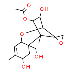 ChemSpider 2D Image | 3,8,15-Trihydroxy-12,13-epoxytrichothec-9-en-4-yl acetate | C17H24O7