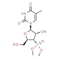 ChemSpider 2D Image | 3'-Deoxy-3'-(dimethoxyphosphoryl)-5-methyluridine | C12H19N2O8P