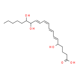 ChemSpider 2D Image | (6E,8E,10Z,12E)-5,14,15-Trihydroxy-6,8,10,12-icosatetraenoic acid | C20H32O5