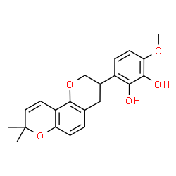 ChemSpider 2D Image | 3-(8,8-Dimethyl-3,4-dihydro-2H,8H-pyrano[2,3-f]chromen-3-yl)-6-methoxy-1,2-benzenediol | C21H22O5