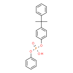 ChemSpider 2D Image | Phenyl 4-(2-phenyl-2-propanyl)phenyl hydrogen phosphate | C21H21O4P
