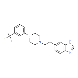 ChemSpider 2D Image | 6-(2-{4-[3-(Trifluoromethyl)phenyl]-1-piperazinyl}ethyl)-1H-benzimidazole | C20H21F3N4