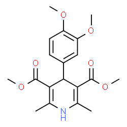 ChemSpider 2D Image | Dimethyl 4-(3,4-dimethoxyphenyl)-2,6-dimethyl-1,4-dihydro-3,5-pyridinedicarboxylate | C19H23NO6