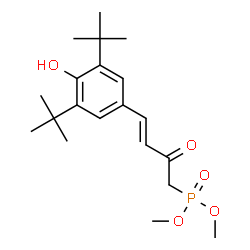 ChemSpider 2D Image | Dimethyl {(3E)-4-[4-hydroxy-3,5-bis(2-methyl-2-propanyl)phenyl]-2-oxo-3-buten-1-yl}phosphonate | C20H31O5P