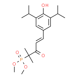 ChemSpider 2D Image | Dimethyl [(4E)-5-(4-hydroxy-3,5-diisopropylphenyl)-2-methyl-3-oxo-4-penten-2-yl]phosphonate | C20H31O5P