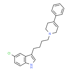 ChemSpider 2D Image | 5-Chloro-3-[4-(4-phenyl-3,6-dihydro-1(2H)-pyridinyl)butyl]-1H-indole | C23H25ClN2