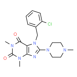 ChemSpider 2D Image | 7-(2-Chlorobenzyl)-1,3-dimethyl-8-(4-methyl-1-piperazinyl)-3,7-dihydro-1H-purine-2,6-dione | C19H23ClN6O2