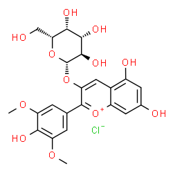 ChemSpider 2D Image | Malvidin-3-O.beta.-galactoside chloride | C23H25ClO12