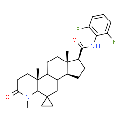 ChemSpider 2D Image | (4a'R,6a'S,7'S,9a'S)-N-(2,6-Difluorophenyl)-1',4a',6a'-trimethyl-2'-oxohexadecahydrospiro[cyclopropane-1,11'-indeno[5,4-f]quinoline]-7'-carboxamide | C28H36F2N2O2