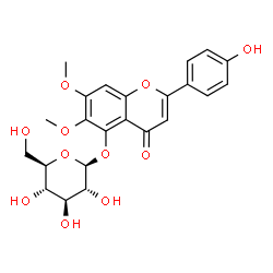 ChemSpider 2D Image | 2-(4-Hydroxyphenyl)-6,7-dimethoxy-4-oxo-4H-chromen-5-yl beta-D-glucopyranoside | C23H24O11