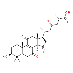 ChemSpider 2D Image | (3beta,5xi)-3-Hydroxy-7,11,15,23-tetraoxolanost-8-en-26-oic acid | C30H42O7