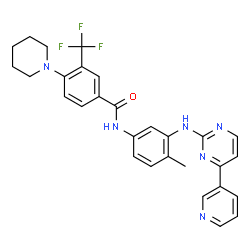 ChemSpider 2D Image | N-(4-Methyl-3-{[4-(3-pyridinyl)-2-pyrimidinyl]amino}phenyl)-4-(1-piperidinyl)-3-(trifluoromethyl)benzamide | C29H27F3N6O
