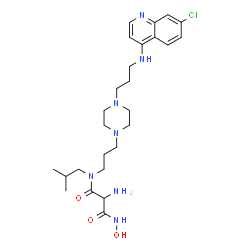 ChemSpider 2D Image | 2-Amino-N-[3-(4-{3-[(7-chloro-4-quinolinyl)amino]propyl}-1-piperazinyl)propyl]-N'-hydroxy-N-isobutylmalonamide | C26H40ClN7O3