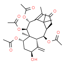 ChemSpider 2D Image | (2alpha,5alpha,7beta,9alpha,10beta)-5-Hydroxy-13-oxotaxa-4(20),11-diene-2,7,9,10-tetrayl tetraacetate | C28H38O10
