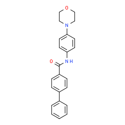 ChemSpider 2D Image | N-[4-(4-Morpholinyl)phenyl]-4-biphenylcarboxamide | C23H22N2O2