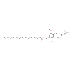 ChemSpider 2D Image | [8-Formyl-5-methoxy-2-methyl-2-(4-methyl-2-oxo-3-penten-1-yl)-3,4-dihydro-2H-chromen-7-yl]methyl stearate | C37H58O6